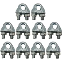 Los mejores  - (Paquete de 10 piezas) M6 8 mm Ø Metal galvanizado DIN 741 Abrazaderas Eslingas Clip de cable Engarzado Perno en U…